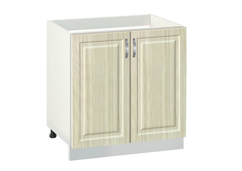 Ντουλάπι κουζίνας επιδαπέδιο για νεροχύτη 80εκ., MDF, No 800, Genomax - Μόκα, Λευκό